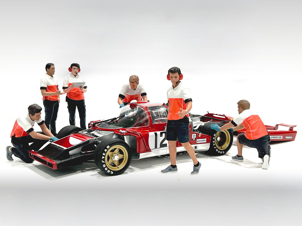 "Race Crew" 6 piece Figure Set for 1/24 Scale Models by American Diorama-0