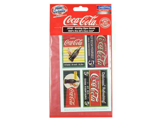1940's Thru 1960's "Coca-Cola" Building Signs Decals for 1/87 (HO) Scale Models by Classic Metal Works-0