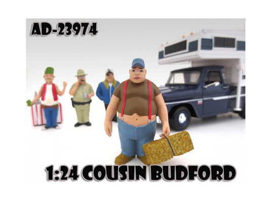 Cousin Budford "Trailer Park" Figure For 1:24 Scale Model Cars by American Diorama-0