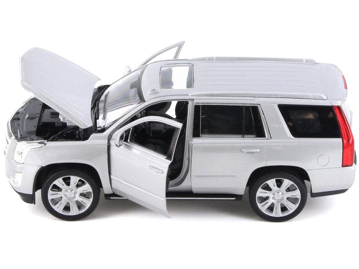 2017 Cadillac Escalade with Sunroof Silver Metallic 1/24-1/27 Diecast Model Car by Welly-1