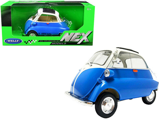 BMW Isetta Blue and White "NEX Models" 1/18 Diecast Model Car by Welly-0