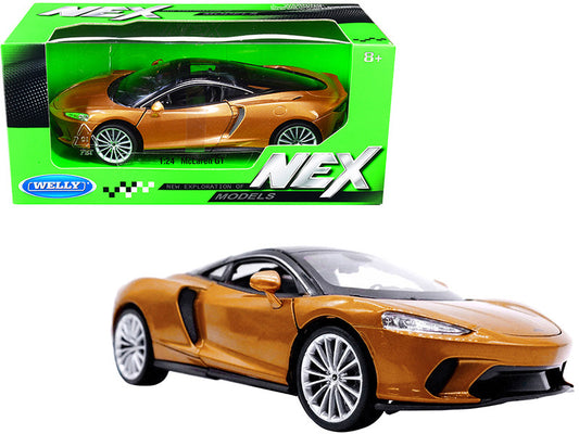 McLaren GT Gold Metallic with Black Top "NEX Models" 1/24 Diecast Model Car by Welly-0