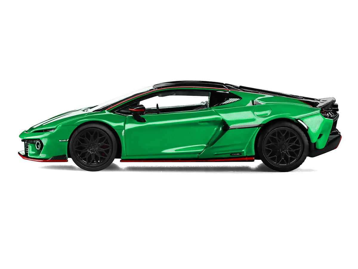 Lamborghini Temerario Green with Black Topdie 1/64 Diecast Model Car by Trends Hobby-3