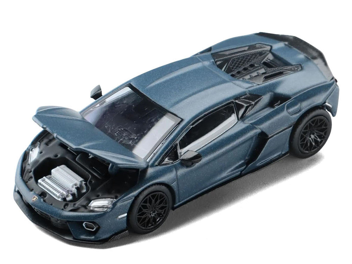 Lamborghini Temerario Matt Blue Metallic 1/64 Diecast Model Car by Trends Hobby-0