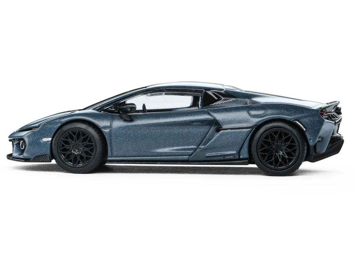 Lamborghini Temerario Matt Blue Metallic 1/64 Diecast Model Car by Trends Hobby-1
