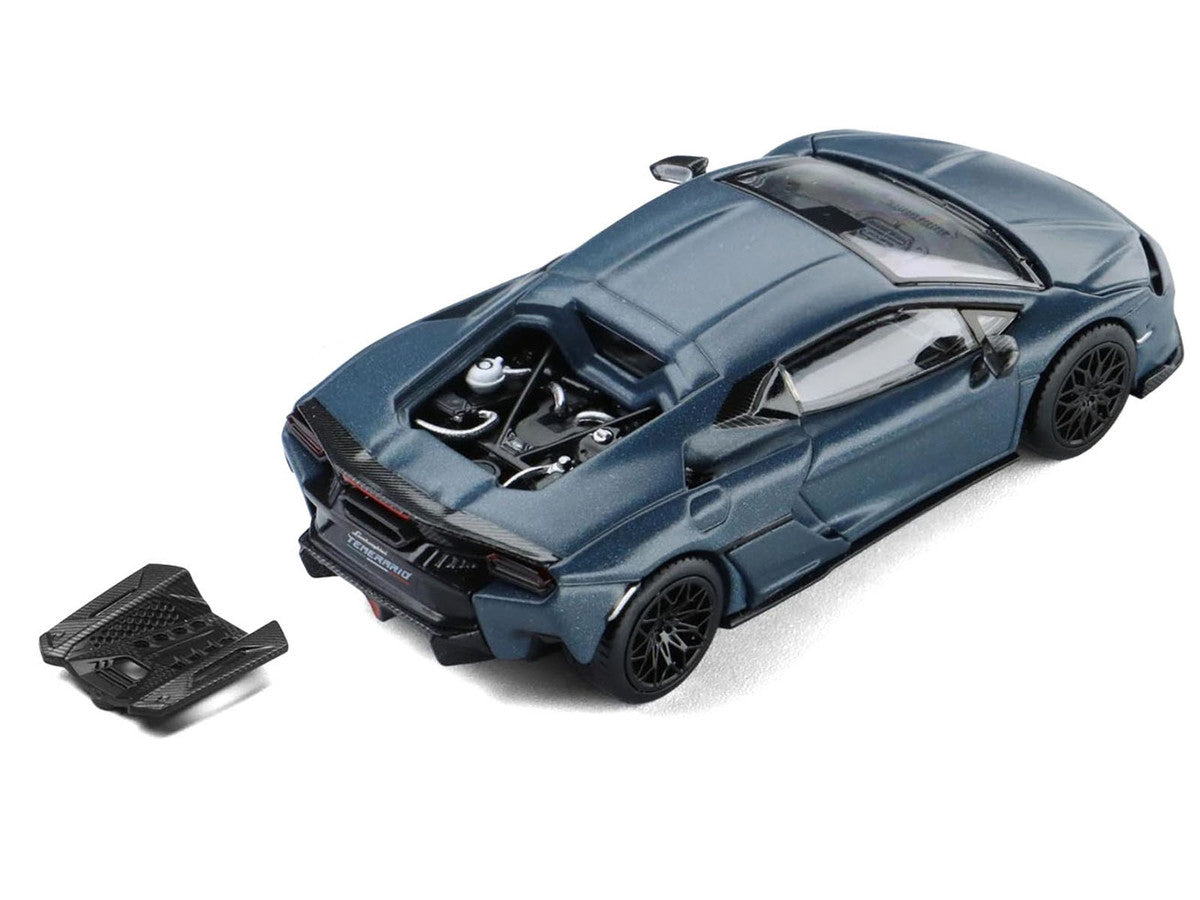 Lamborghini Temerario Matt Blue Metallic 1/64 Diecast Model Car by Trends Hobby-2