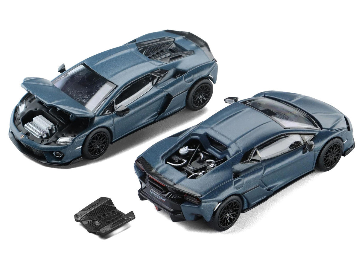 Lamborghini Temerario Matt Blue Metallic 1/64 Diecast Model Car by Trends Hobby-3
