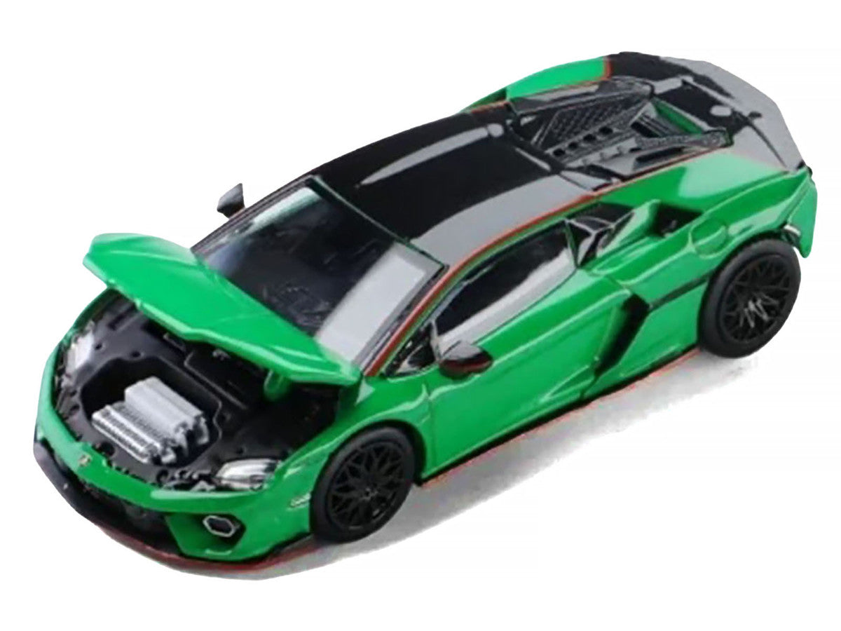 Lamborghini Temerario Green with Black Topdie 1/64 Diecast Model Car by Trends Hobby-1