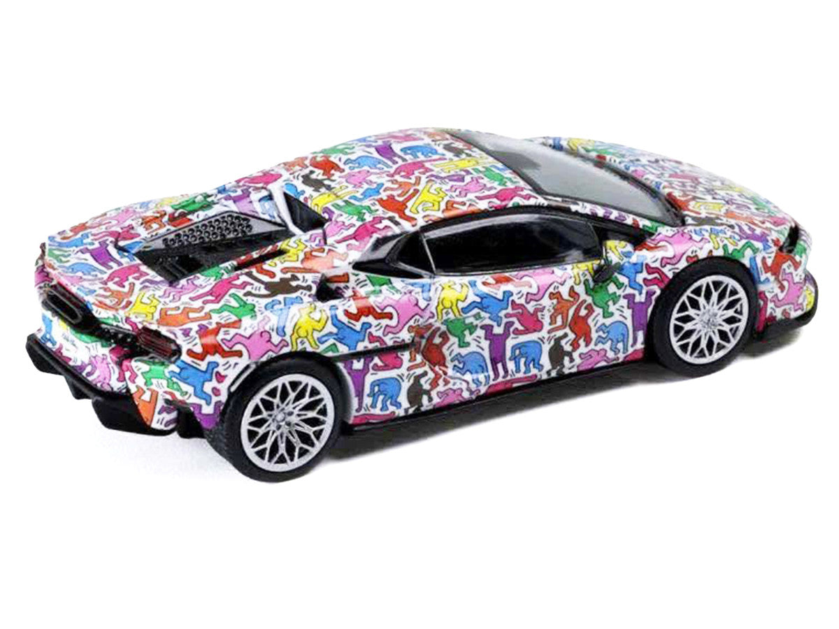 Lamborghini Temerario "Keith Haring Livery" White with Graphics 1/64 Diecast Model car by Trends Hobby-2
