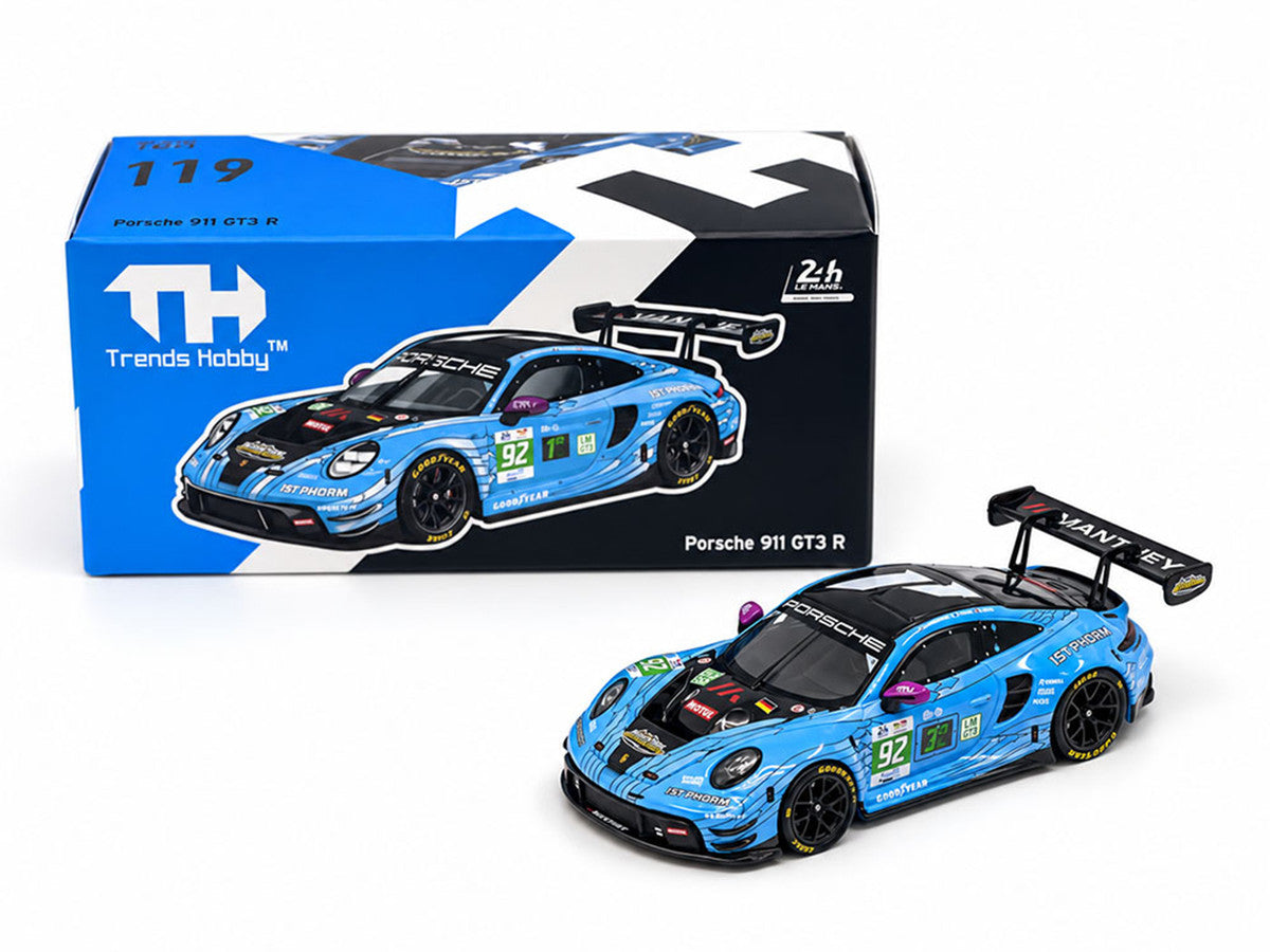 Porsche 911 GT3 R (992) #92 Ryan Hardwick - Richard Lietz - Riccardo Pera "Manthey 1st Phorm" LMGT3 Class Winner "24 Hours of Le Mans" (2025) 1/64 Diecast Model Car by Trends Hobby-4