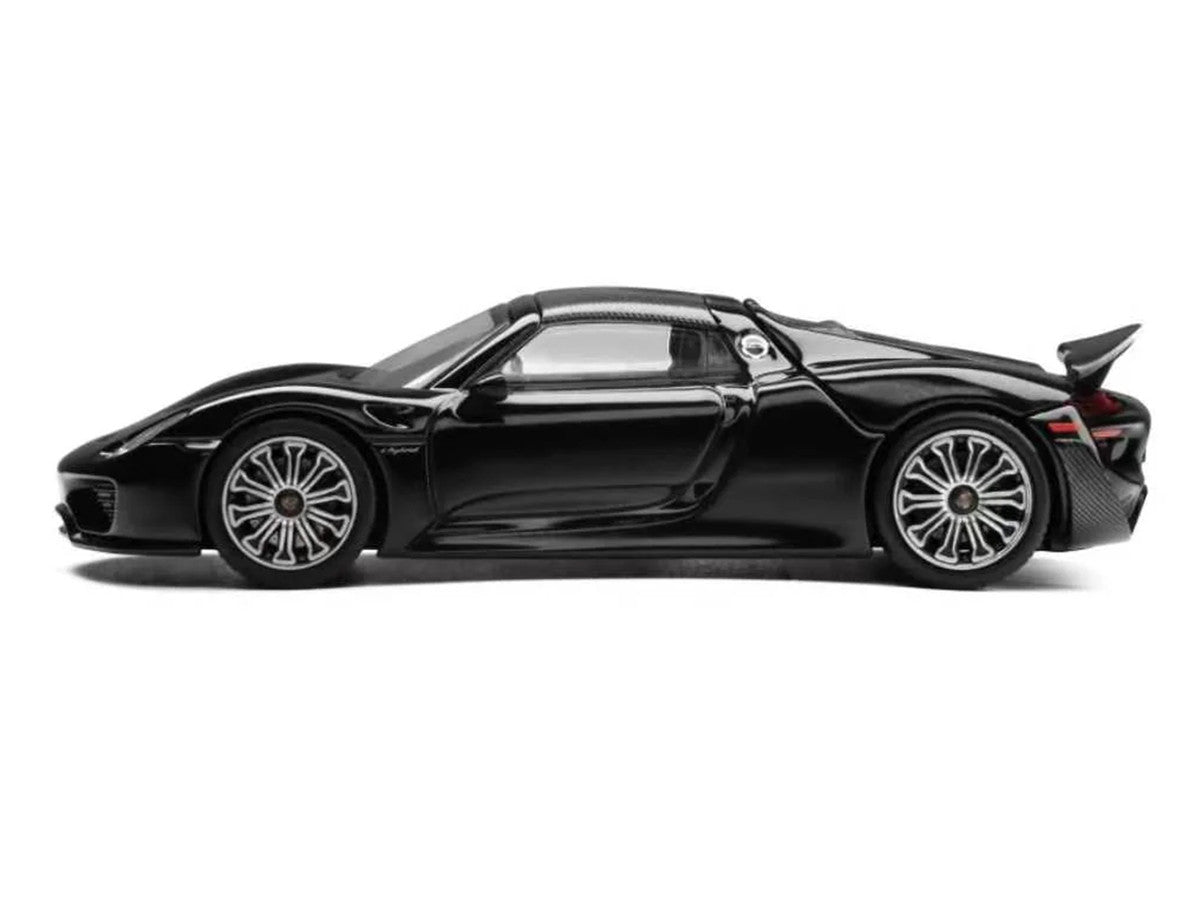 Porsche 918 Spyder Black with Carbon Top 1/64 Diecast Model Car by Trends Hobby-3