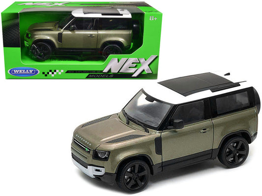 2020 Land Rover Defender Green Metallic with White Top "NEX Models" 1/26 Diecast Model Car by Welly-0