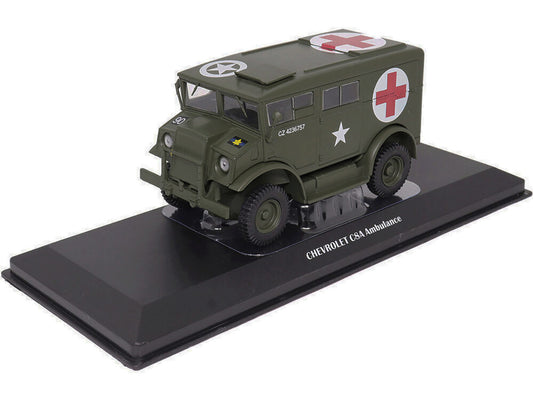 Chevrolet C8A Ambulance Olive Drab "United States Army" 1/43 Diecast Model by Militaria Die Cast-0