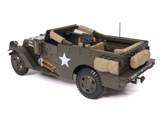 White M3 Scout Car Olive Drab "United States Army" 1/43 Diecast Model by Militaria Die Cast-0