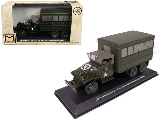 GMC CCKW 353 6x6 2-1/2 Ton Truck with Communications Shelter Olive Drab "United States Army" 1/43 Diecast Model by Militaria Die Cast-0