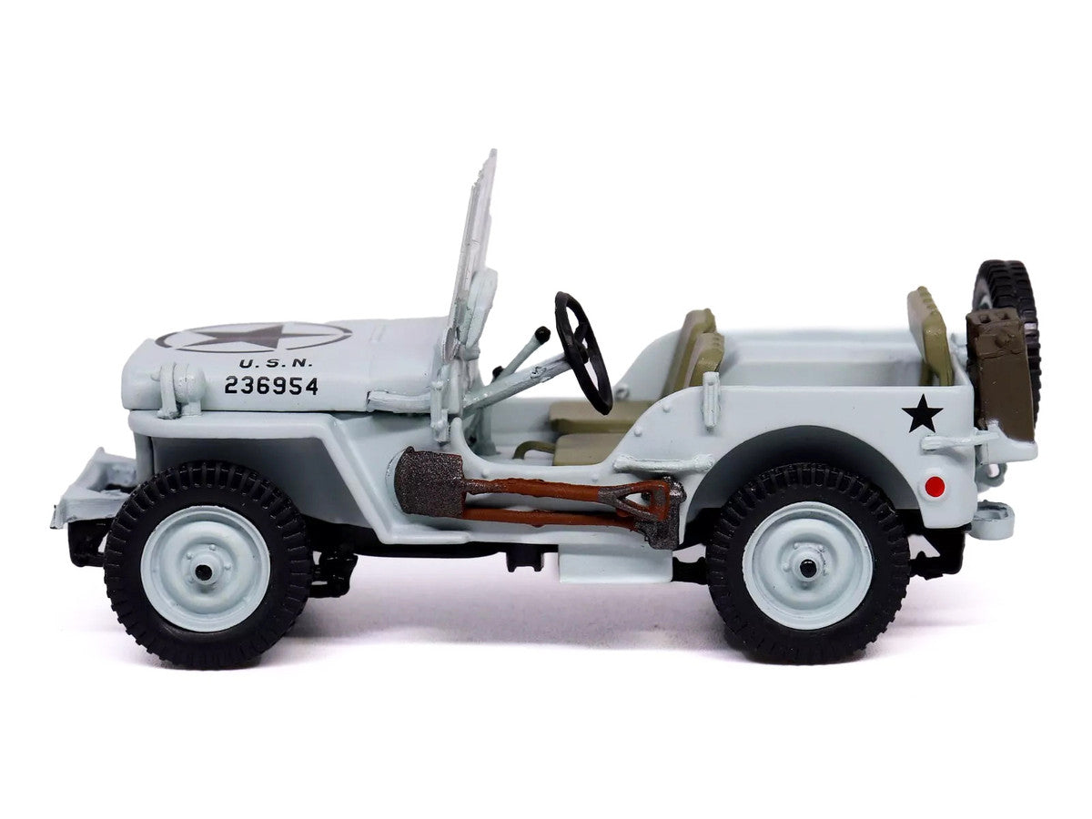 Willys Jeep 1/4-Ton Car Light Blue "United States Navy" 1/43 Diecast Model by Militaria Die Cast-1