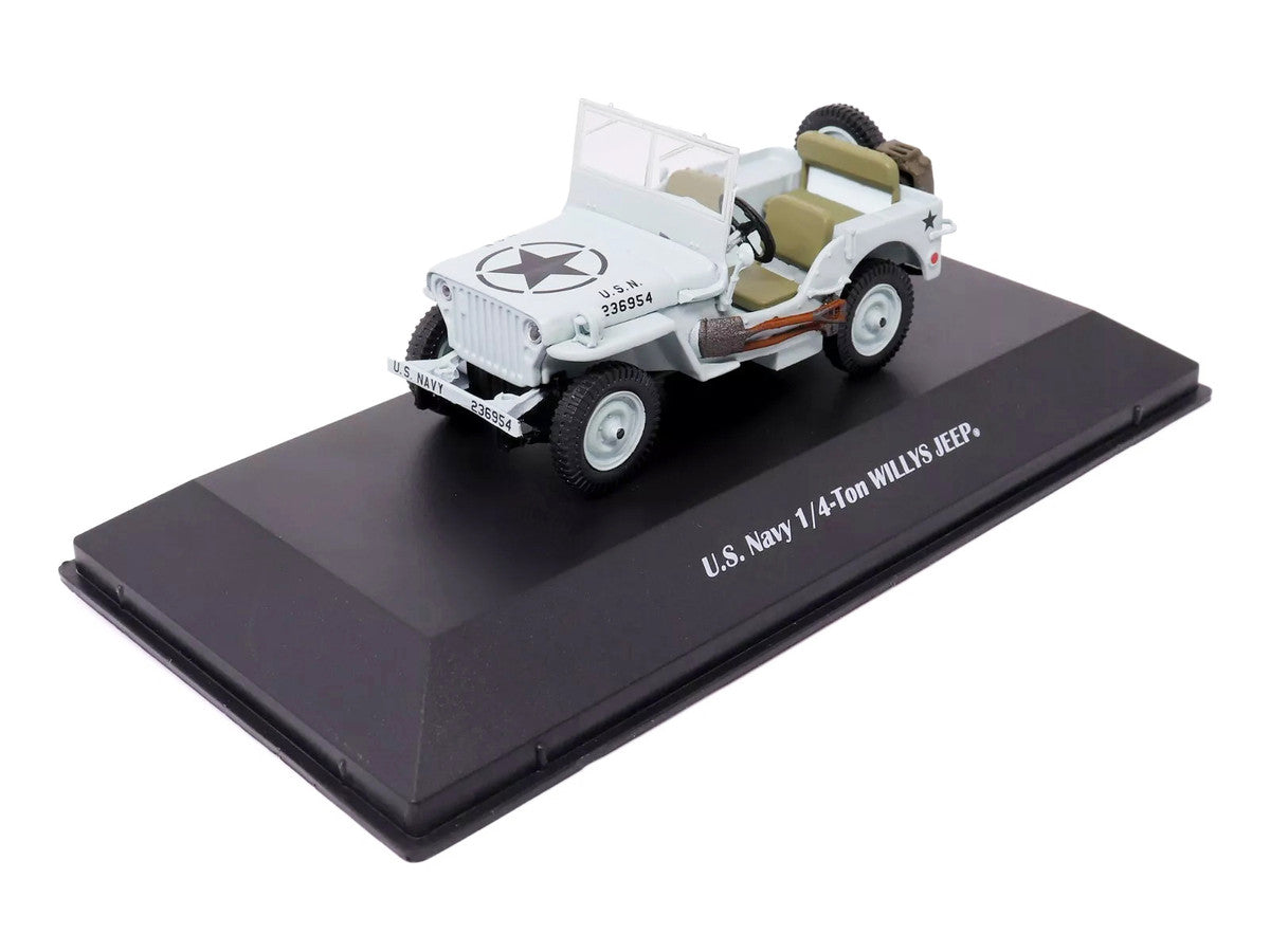 Willys Jeep 1/4-Ton Car Light Blue "United States Navy" 1/43 Diecast Model by Militaria Die Cast-0