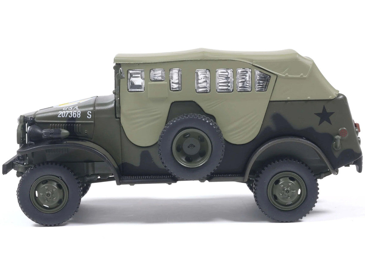 Dodge WC-6 Command Car with Canvas Top Olive Drab "2nd Armored Division France" (1944) United States Army 1/43 Diecast Model by Militaria Die Cast-1