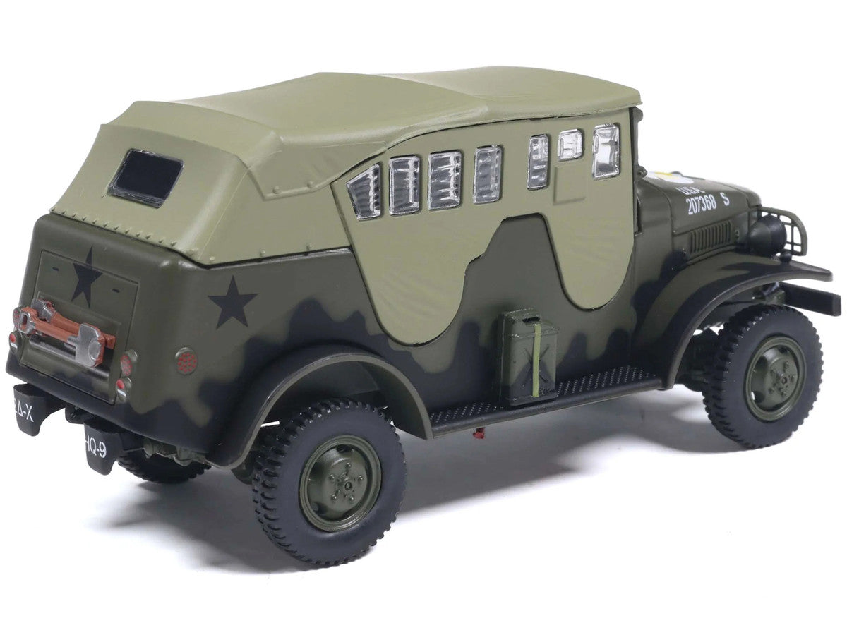 Dodge WC-6 Command Car with Canvas Top Olive Drab "2nd Armored Division France" (1944) United States Army 1/43 Diecast Model by Militaria Die Cast-2