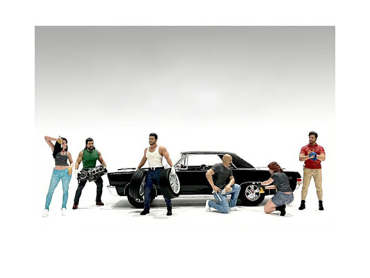 "Muscle Mechanics" 6 piece Figure Set for 1/18 Scale Models by American Diorama-0