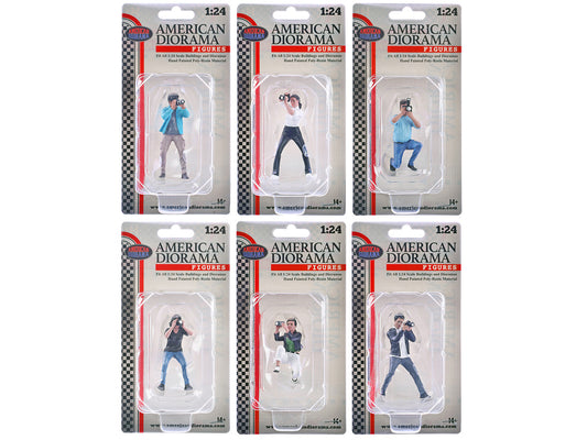 "Photographers" 6 piece Figure Set for 1/24 Scale Models by American Diorama-0