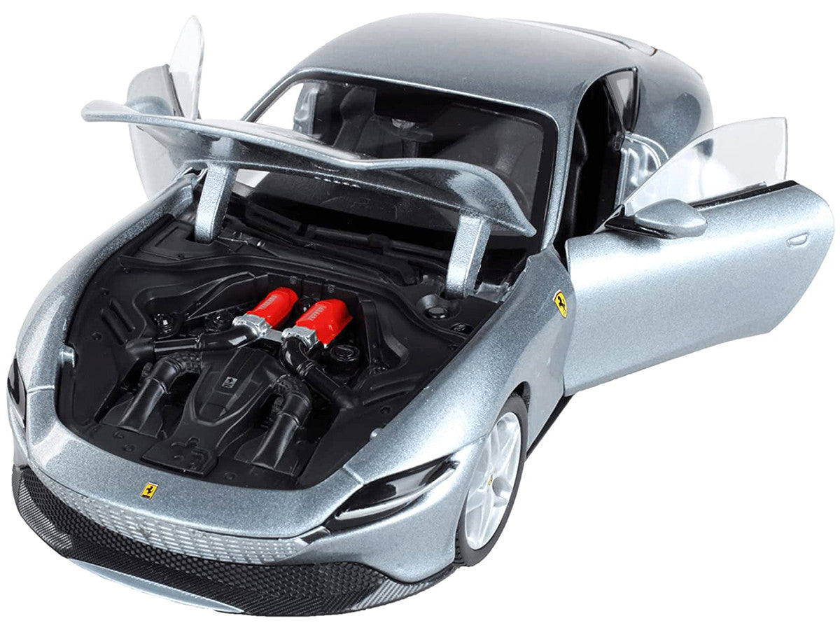 Ferrari Roma Gray Metallic "Race + Play" Series 1/24 Diecast Model Car by Bburago-1