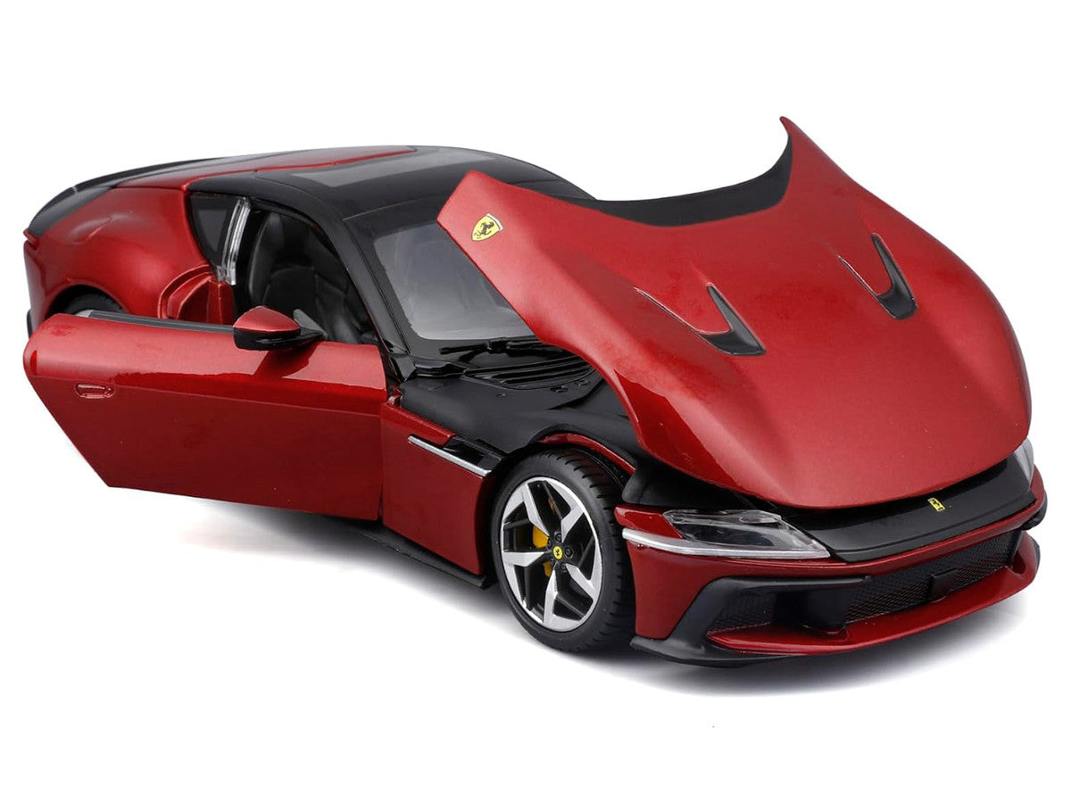 Ferrari 12Cilindri Red Metallic with Black Top "Race + Play" Series 1/24 Diecast Model Car by Bburago-0