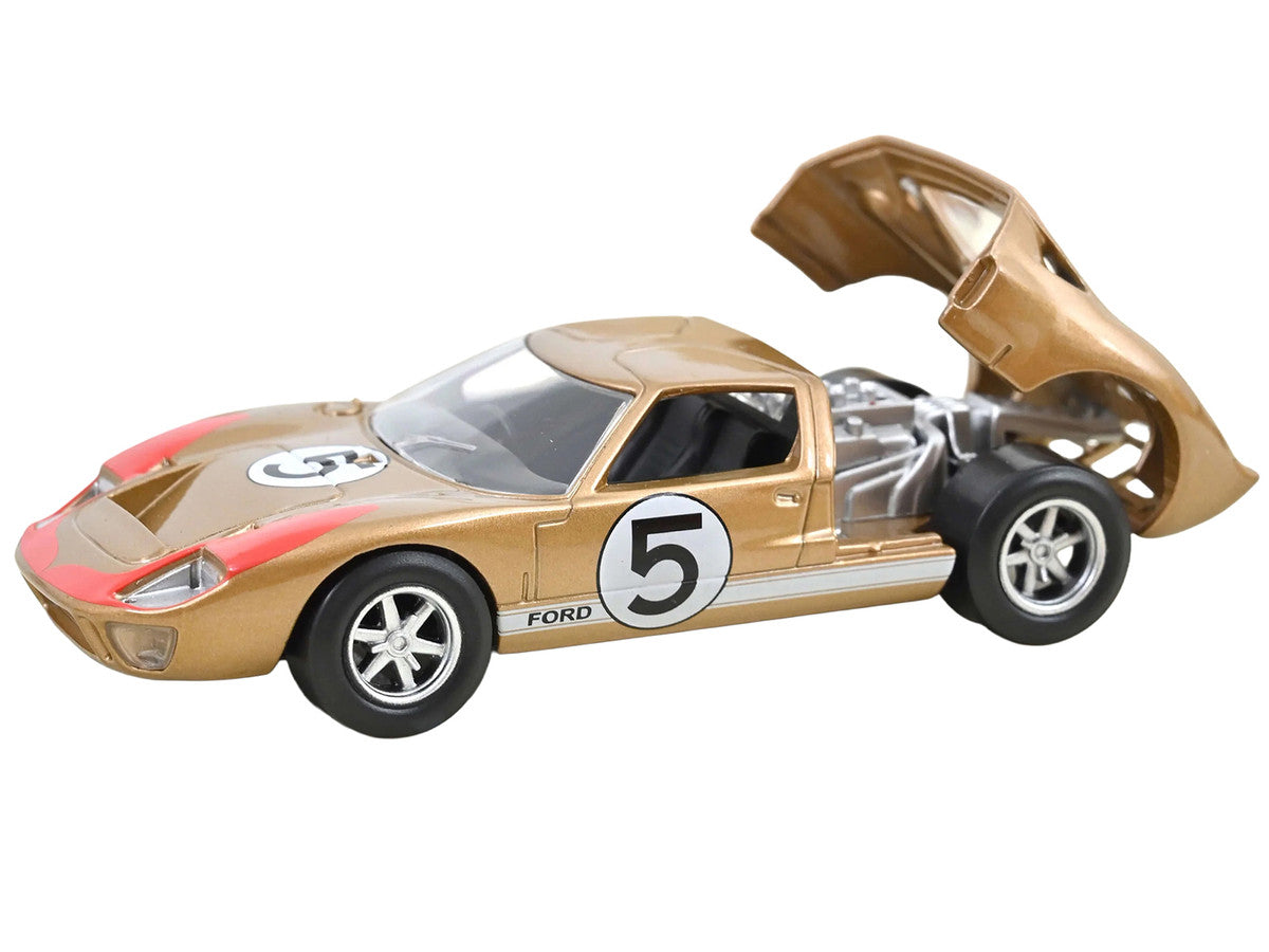 1966 Ford GT40 MKII #5 Kandy Gold Metallic with White Stripes and Red Graphics 1/43 Diecast Model Car by Norev-1