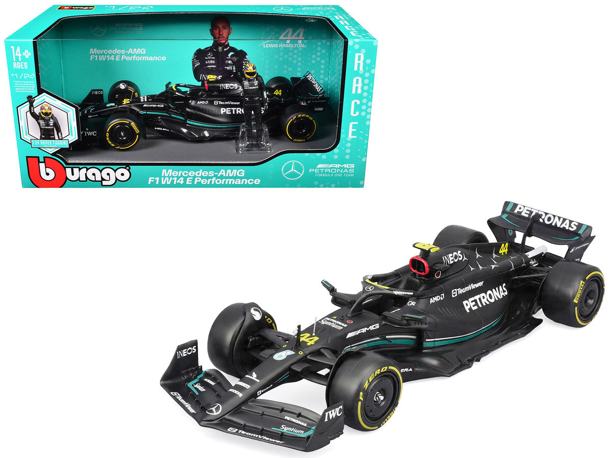 Mercedes-AMG F1 W14 E Performance #44 Lewis Hamilton "Petronas" Formula One F1 "World Championship" (2023) with Driver Figure "Race" Series 1/24 Diecast Model Car by Bburago-4