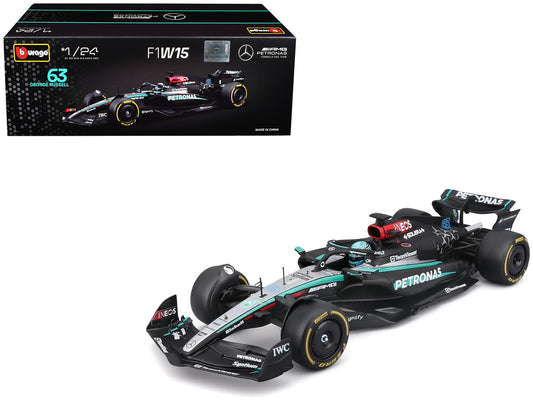 Mercedes-AMG F1 W15 E Performance #63 George Russell "Petronas" Formula One F1 "World Championship" (2024) 1/24 Diecast Model Car by Bburago-0