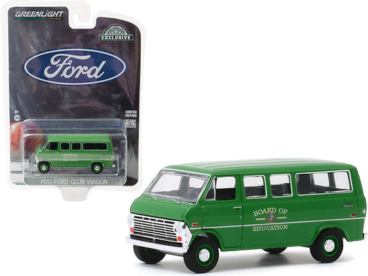 1970 Ford Club Wagon Van Green "Board of Education" "Hobby Exclusive" 1/64 Diecast Model by Greenlight-0