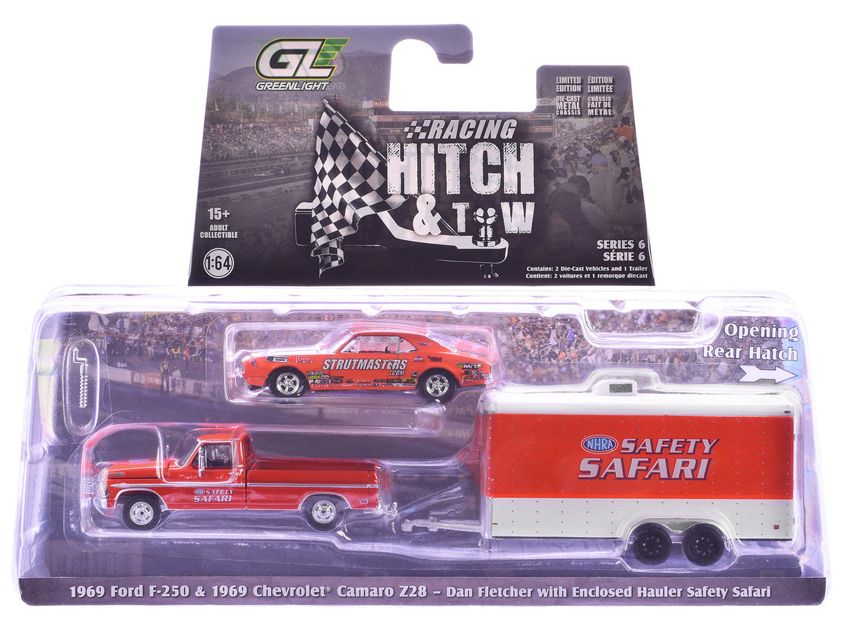 "Racing Hitch & Tow" Series #6 Set of 3 pieces 1/64 Diecast Model Cars by Greenlight-2