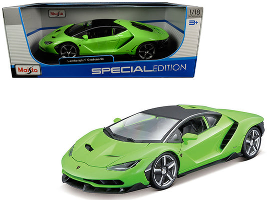 Lamborghini Centenario Lime Green with Matt Black Top 1/18 Diecast Model Car by Maisto-0