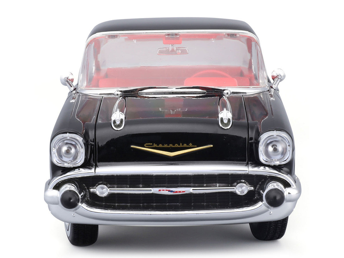 1957 Chevrolet Bel Air Coupe Black with Red Interior "Special Edition" Series 1/18 Diecast Model Car by Maisto-4