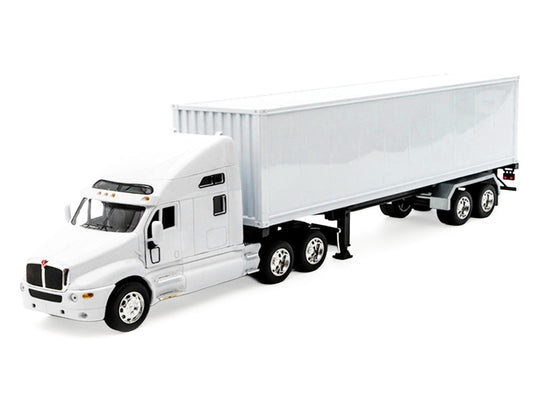 Kenworth T2000 Truck White with White Container "Transporter" Series 1/32 Diecast Model by Welly-0