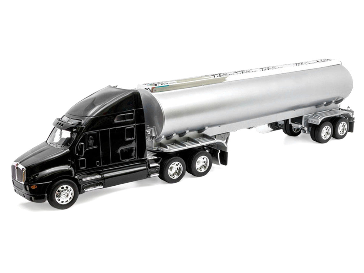 Kenworth T2000 Truck Black with Silver Tanker Trailer "Transporter" Series 1/32 Diecast Model by Welly-0