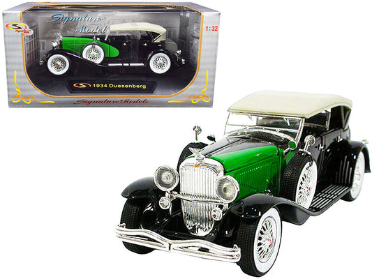 1934 Duesenberg Black and Green 1/32 Diecast Model Car by Signature Models-0