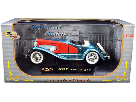 1935 Duesenberg SSJ Convertible Blue and Red 1/32 Diecast Model Car by Signature Models-0