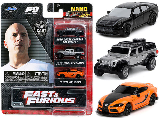 "Fast & Furious 9" (2021) Movie 3 piece Set "Nano Hollywood Rides" Series Diecast Model Cars by Jada-0