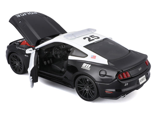 2015 Ford Mustang GT 5.0 "Police" Black and White "Authority" Series 1/24 Diecast Model Car by Maisto-0