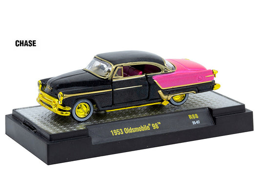 "Auto Meets" Set of 6 Cars IN DISPLAY CASES Release 88 Limited Edition 1/64 Diecast Model Cars by M2 Machines-1