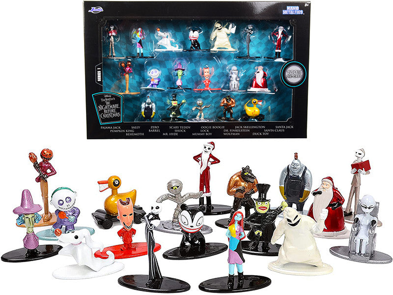 Tim Burton's "The Nightmare Before Christmas" Set of 18 Diecast Figurines "Nano Metalfigs" Series by Jada-0