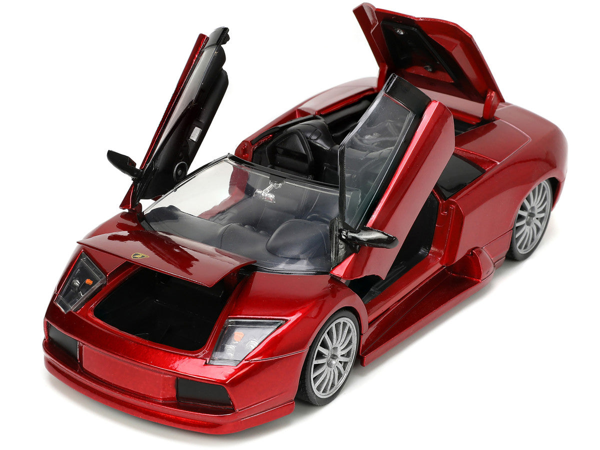 Lamborghini Murcielago Roadster Red Metallic "Hyper-Spec" Series 1/24 Diecast Model Car by Jada-1