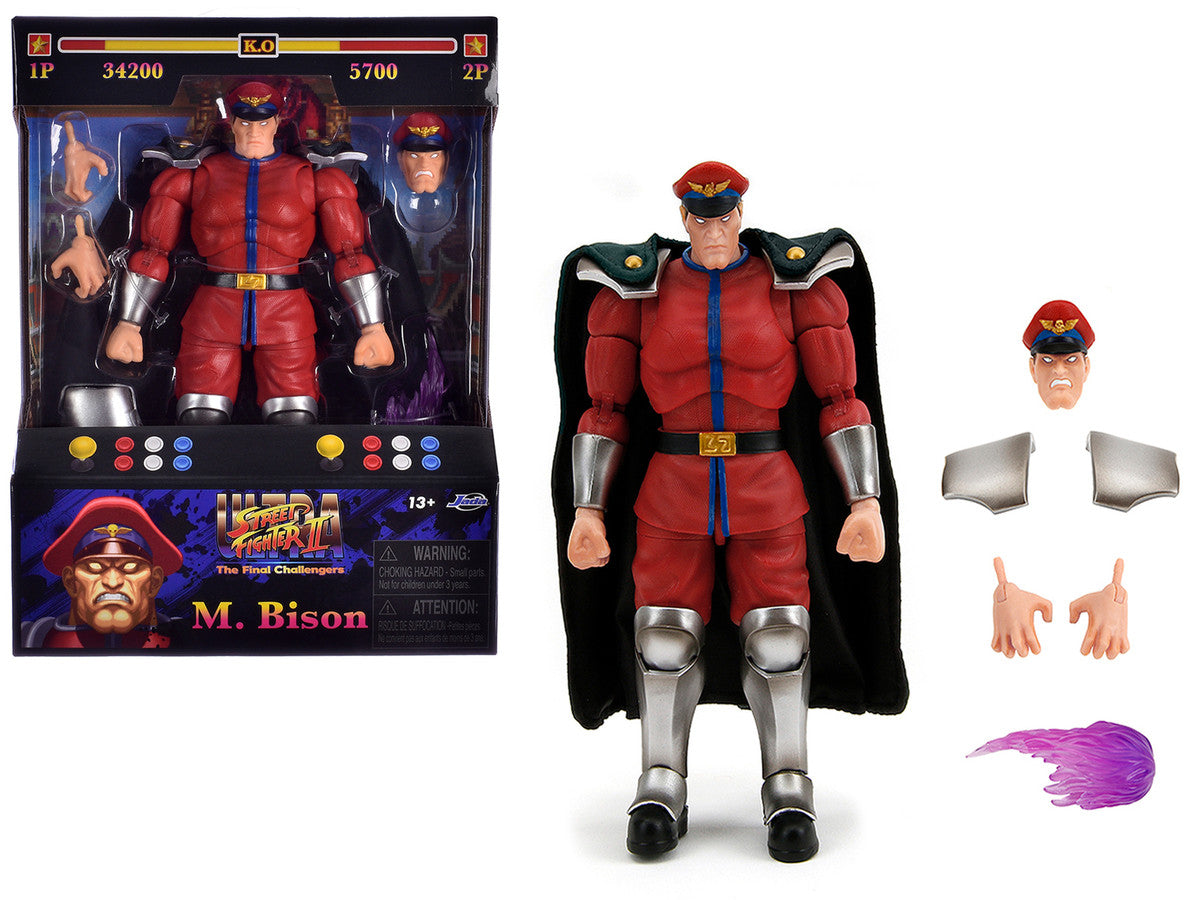 M. Bison 6" Moveable Figure with Accessories and Alternate Head and Hands "Ultra Street Fighter II: The Final Challengers" (2017) Video Game Model by Jada-0