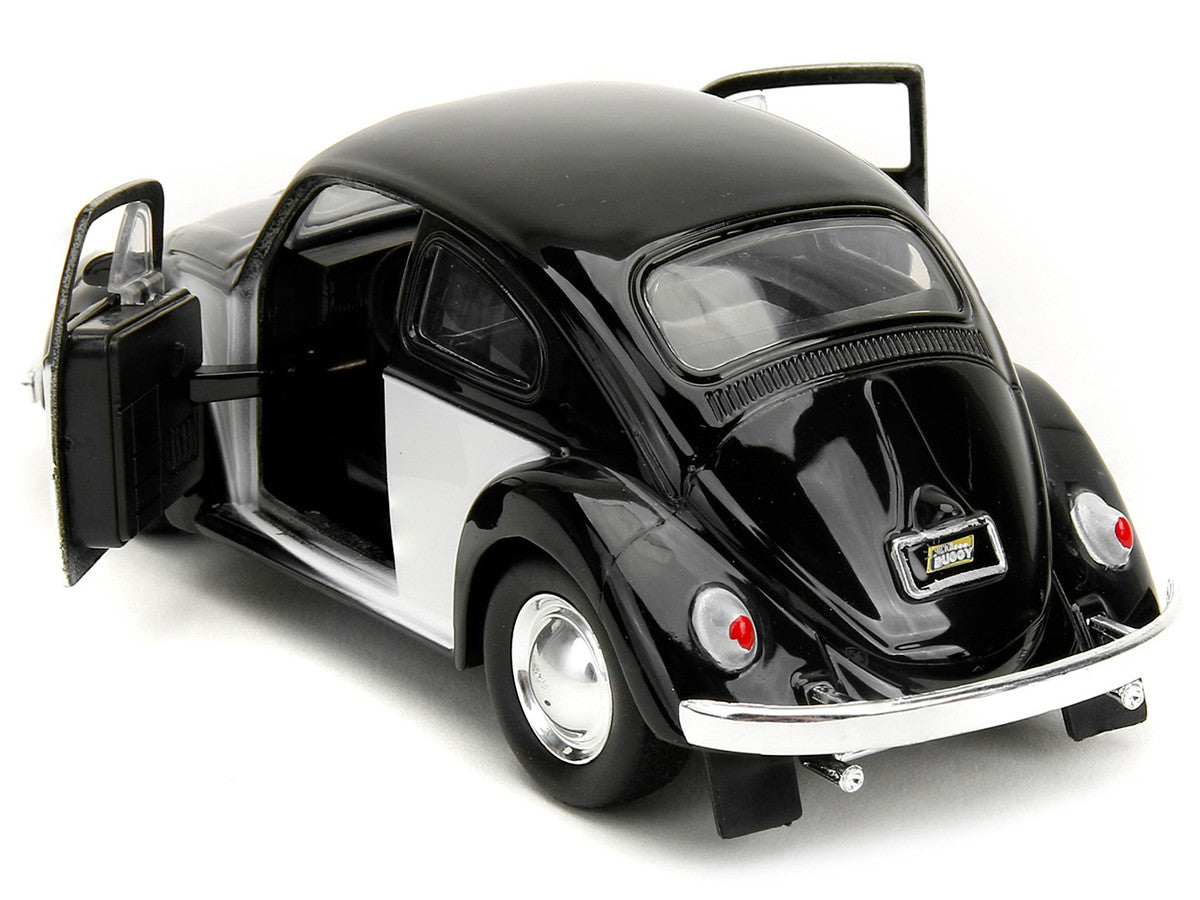 1959 Volkswagen Beetle "Punch Buggy" Black and White and Boxing Gloves Accessory "Punch Buggy" Series 1/32 Diecast Model Car by Jada-3