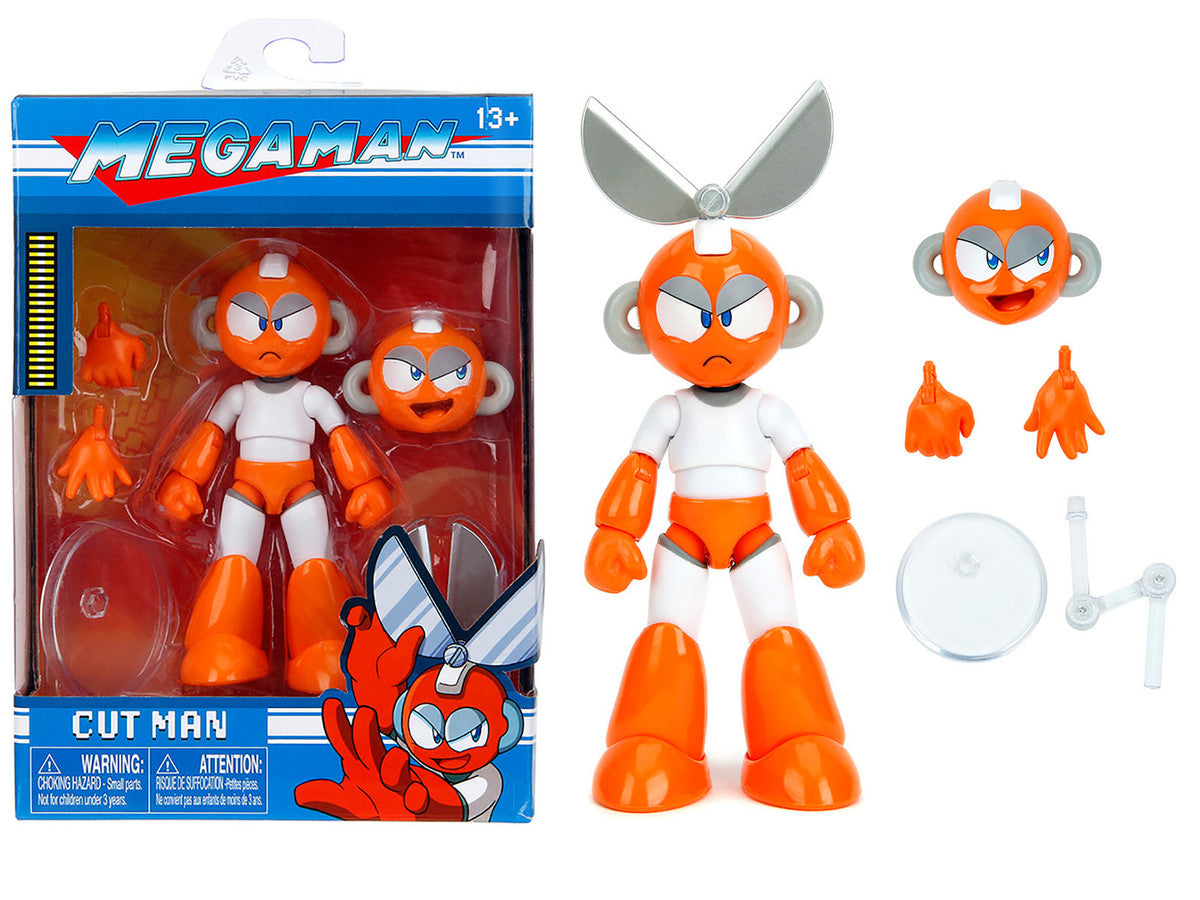 Cut Man 4.5" Moveable Figure with Accessories and Alternate Head and Hands "Mega Man" (1987) Video Game Model by Jada-4