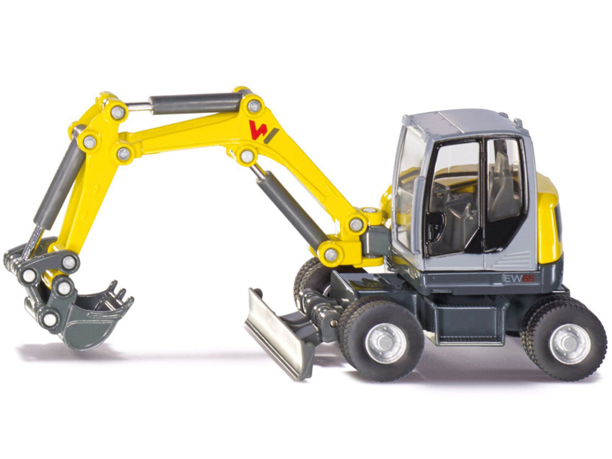Wacker Neuson EW65 Mobile Excavator Yellow and Gray 1/50 Diecast Model by Siku-1