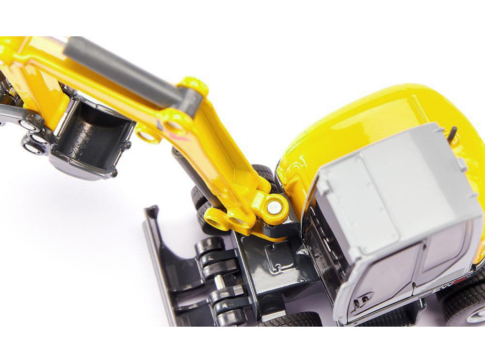 Wacker Neuson EW65 Mobile Excavator Yellow and Gray 1/50 Diecast Model by Siku-4