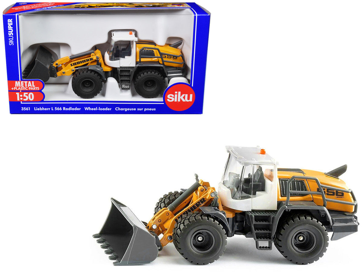 Liebherr L556 Wheel Loader Yellow with White Cabin 1/50 Diecast Model by Siku-0