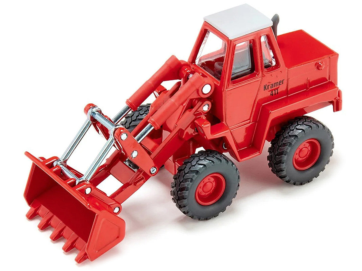 Kramer 411 Wheel Loader Red with White Top 1/50 Diecast Model by Siku-1